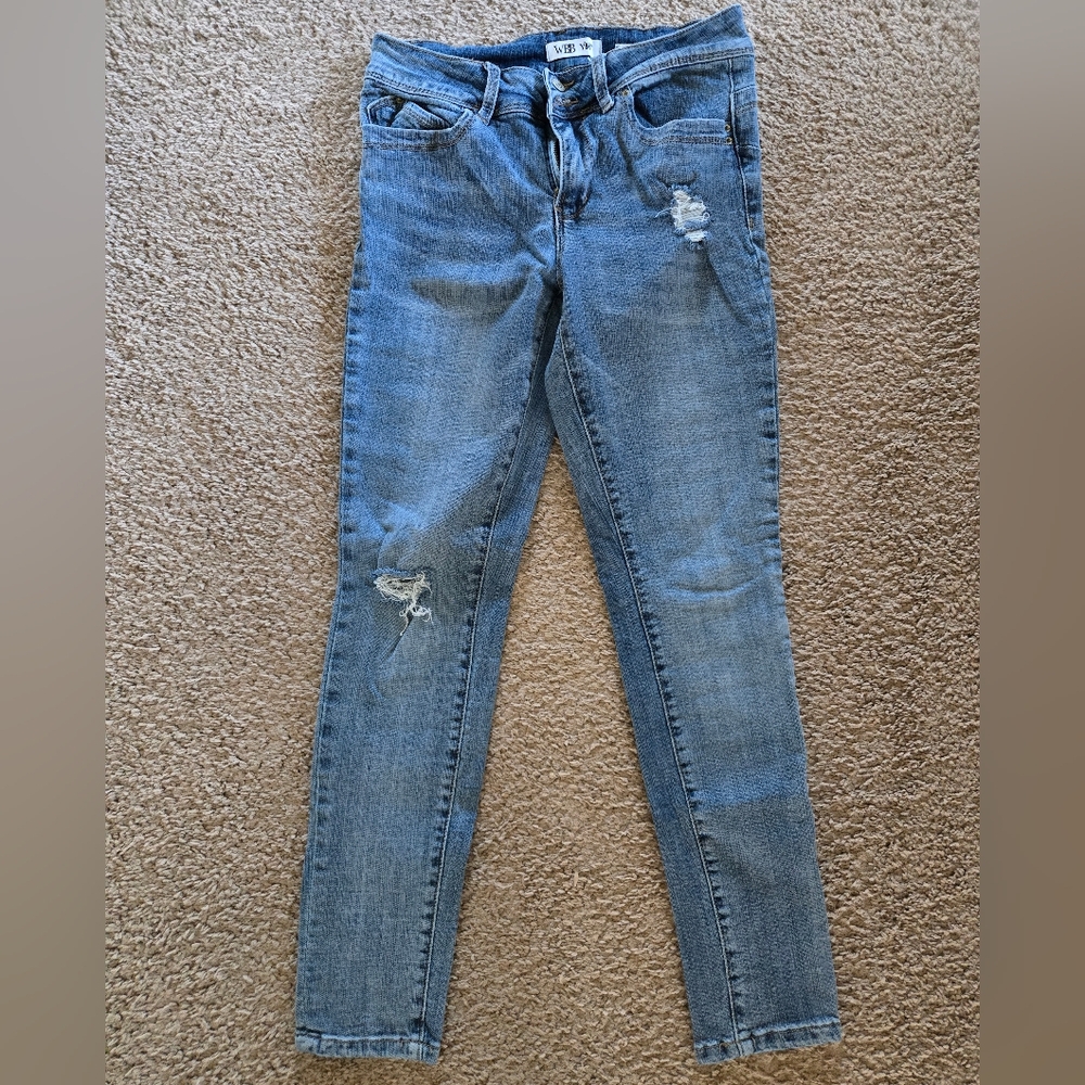 WBB YMI MID RISE Blue Skinny Jeans with Distressed Details Suze 7